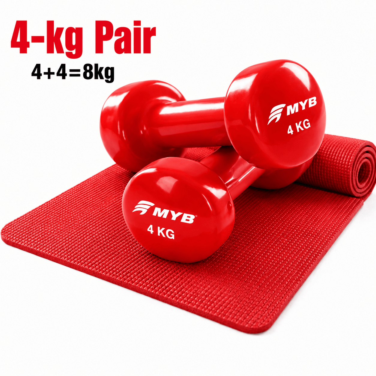 Vinyl Dumbbell 4 KG Pair